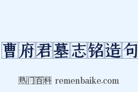 曹府君墓志铭造句是什么意思的图片